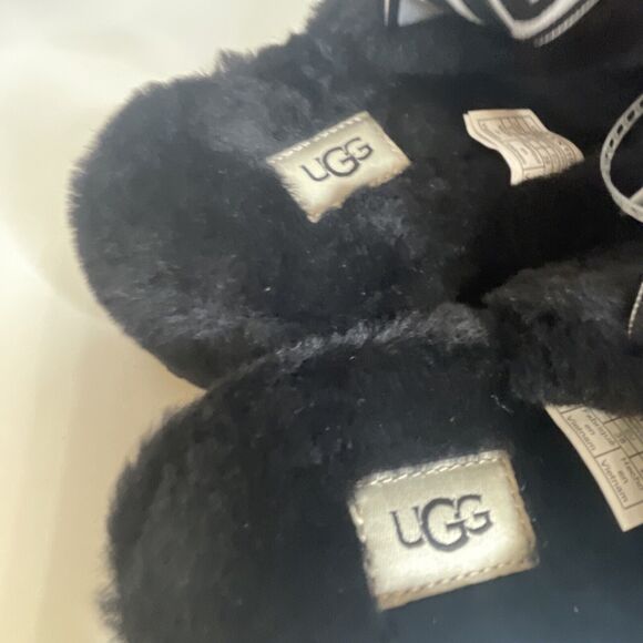 NEW Authentic UGG Brand Women's Oh Yeah Slide Fluffy Soft Slippers Shoes Black 7 - Picture 5 of 8